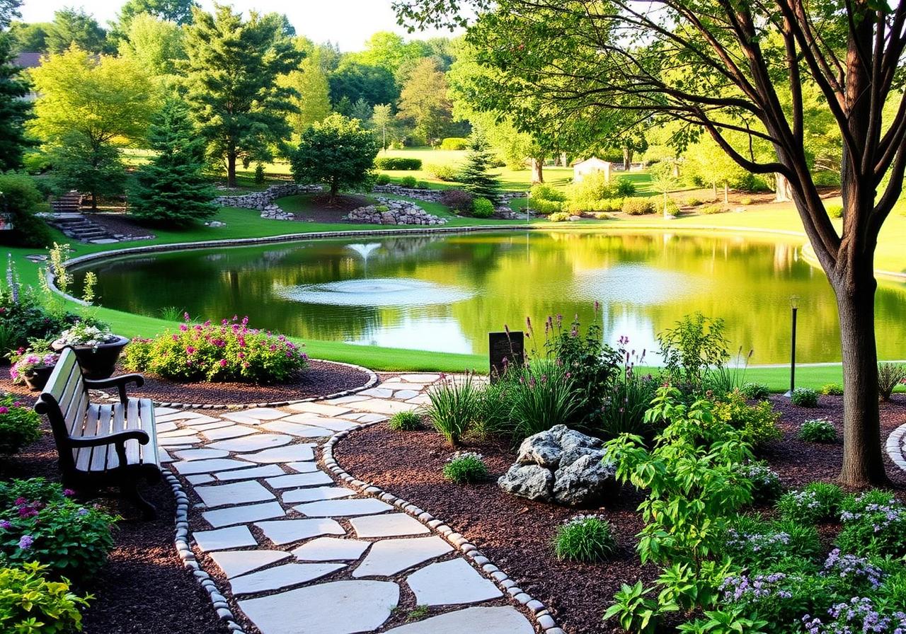Jardim com lagos